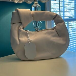 Melie Bianco white faux leather purse